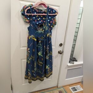 Modcloth Blue Smocked Top